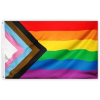 PRIDE-Flagge I Progress-Regenbogen I 90 x 150-cm