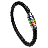 PRIDE - Armband mit Magnetverschluss I Regenbogenfarben I schwarz
