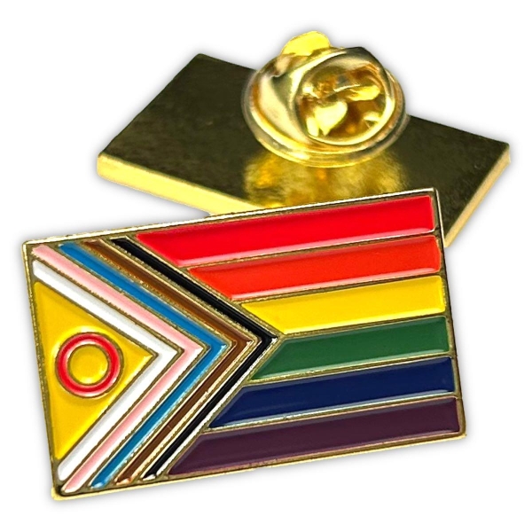 PRIDE - Premium Pin I Progress-Intersex-Regenbogen-Flagge I gold