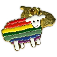 PRIDE - Premium Pin I Regenbogen-Schaf I gold