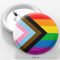 PRIDE-Button I 3er-Pack I Progress-Regenbogen-Flagge I...