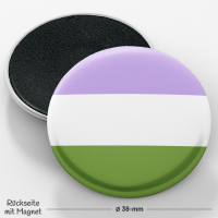 PRIDE-Magnet I Genderqueer-Flagge I ø 38-mm